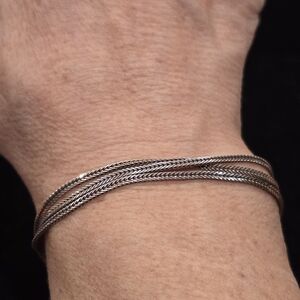 Sterling Silver Foxtail 3 Strand Bracelet 5.2g 7"